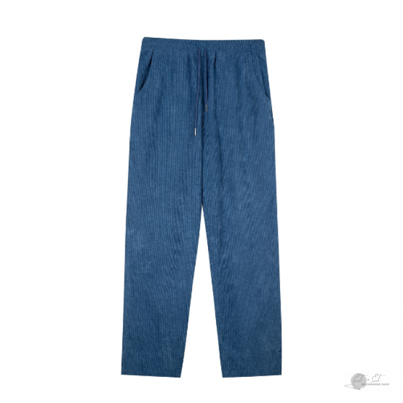 Quần Dài Nhung Tâm Ống Rộng Màu Xanh